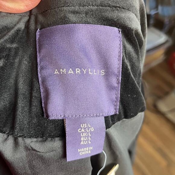 Amaryllis Velvet Jacket Large New With Tags! Peplum Hem Pearl Buttons Luxe Glam - Picture 4 of 5